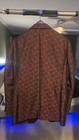 Egara Burgundy black Paisley Satin Tuxedo Jacket Shawl Lapel 40 Regular