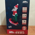 Christmas Inflatable Santa Outdoor Decorations 6ft Led Snowboarding Santa New
