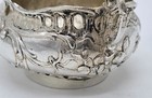 Antique German 800 Silver Floral Scroll Repousse Double Handle Open Salt