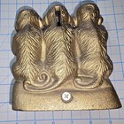 Vintage Cast Iron No Evil Monkey Still Bank Door Stop  Heavy 