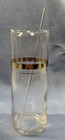 Mid Century Barware Cocktail Martini Pitcher Silver Chrome Trim Glass Stir Mcm