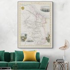 1851 Guyana Map     British Guiana Rivers  Settlements   Rainforest Geography