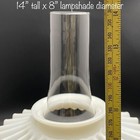 Kerosene Hurricane Lamp With Milk Glass Petticoat Ruffled Lampshade Usa 14  Tall