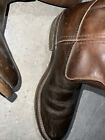 Red Wing Cowboy Boots Brown Leather Size Mens 8d Made In Usa Oil Resistant Farm
