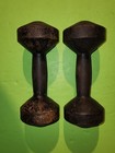 Pair Of Vintage Cast Iron 10 Lb Dumbbells Nice Condition