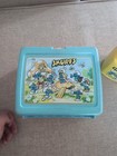 Vintage Smurfs Thermos Brand Blue Plastic Lunch Box With Yellow Thermos