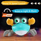 Upgraded Crawling Crab Baby Toy 2 0 -sound Mute   Speed Control  Infant Tummy