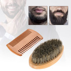 Men s Beard And Mustache Care Kit - Oval Brush  Comb  Grooming Tools For Softeni