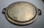 Vintage  Silver Plated  Victorian Style Butlers Serving Platter Tray 24x17