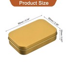 Uxcell 1 Pcs Metal Tin Box Container  3 7x2 4x0 9 3 7  X 2 4  X 0 9   Gold