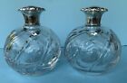 Antique-crystal-sterling Silver-vanity-set-perfumes-powder-brush-mirror-5 Pieces