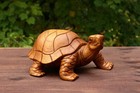 Wooden Tortoise Turtle Statue Hand Carved Sculpture Wood Decor Figurine Handmade