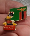 1984 Summer Olympic Coca Cola Sam Eagle Zambia Africa Pin Enamel Metal Gold Tone