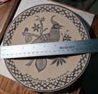 Vintage Mexican Folk Art Plate Floral Bird Tlaquepaque Signed Antonio Rivera