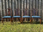 Set 4 Henkel Harris Heirloom 110s 29 Mahogany Dining Chairs W floral Needlepoint