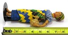 Nice Colorful Dress Native Doll Holding Pot  Headdress  On Stand  About 8 