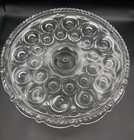 Vintage Le Smith Large Clear Glass Skirted Cake Stand Moon And Stars Pls Read