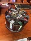 Vintage Poker Chip Caddy Set With Cards And Dealer Button