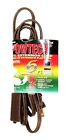 6ft Brown Electrical Extension Cord Power Wire 2 Prong 3-way Electric Adapter
