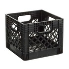  2 Pack  Juggernaut Storage 16qt Heavy-duty Plastic Square Milk Crate Black
