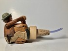 Vintage Mechanical Music Box Wood Bottle Stopper     Carved Cork Figure   Tested