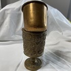 Estate Vintage Large Brass Chalice Cup Goblet Retro Gothic Church Free Shipping