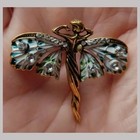 Vintage Art Nouveau Style Fairy Nymph Pendant Brooch Shawl Pin Jewelry Gift