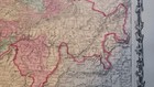 Original Johnson s  1861 Hand-colored Map  Switzerland railroads canals details