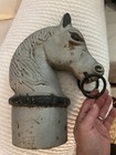 Antique Old Cast Iron Horse Head Hitching Post 13  Lbs  12 5    Doorstop Statue