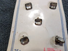 5 Antique Vintage Glass Metal Diminutive Buttons 3 8  Inch