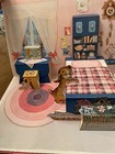 Vintage Bibi Copenhagen Carlsen Paper Doll Book Fold Out Bedroom Made In Denmark