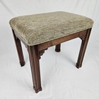 Vintage Vanity Bench Seat Stool Upholstered Chinese Chippendale Chinoiserie 