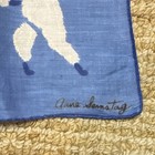 Vintage Anne Samstag Poodle Handkerchief Blue White Signed Mcm Hanky As Is
