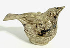 Vintage Cambodian 900 Silver Etched Design Bird Nut Box 2  X 1 1 2 