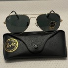 Ray-ban Sunglasses Aviator Gold Frame Uv Protected Black grey Lens 58mm Unisex