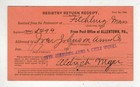 1908 Card Registry Return Receipt Fitchburg Mass   Allentown Pa Cancels