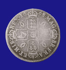 1668 7 England Charles Ii Shilling   Rare Over Date   Problem Free For Grade