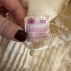 Vintage Dorissa Of Miami Girls White Pleated Lace Dress Size 6x Embroidered