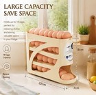 4 Tier Egg Holder For Fridge  30 Egg Gravity Auto-rolling Dispenser Organizer
