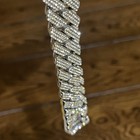 Cuban Link Chain  Necklace Iced Moissanite Out 925 Silver Plated  24 Inch   20mm