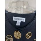 1990s Victoria Jones Gold Black Glam Art Teacher Glitz Maximalist Cardigan S