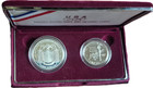 1992 Us Mint Olympic 2-coin Proof Set 90  Silver Dollar   Clad Half W  Box Coa