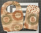 Baby Bib Burp Cloth Set Soak Up Sun Giraffe Gift Bundle 2 Items Cotton Babie Bib