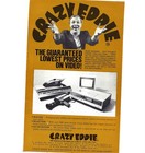 Print Ad Crazy Eddie Home Entertainment Lowest Video Prices 1980s Vintage Vcr