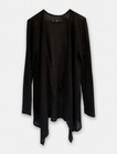 Volcom Women   s Black Cotton Open-knit Swim Cover Crew Neck Logo L
