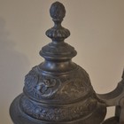Vintage German Pewter Lidded Beer Stein Ornate 