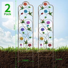 2 Pack Metal Garden Trellis Arched Fence Trellises For Climbing Plants Outdoor 