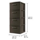 Sterilite 4 Drawer Weave Tower Plastic  Espresso