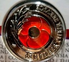Red Poppy Remembrance Day Service Coin Anzac War Australia Rare Limited Mintage 