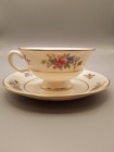 2 Sets Vintage Lenox Rose Footed Tea Cups And Saucers  1934-1979 Lavender Stamp